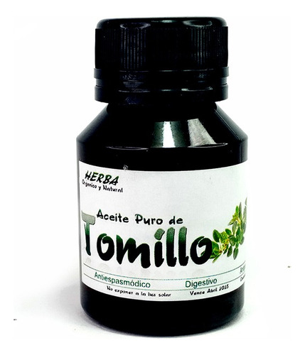 Aceite Herba De Tomillo 50 Ml Natural Puro Con Gotero