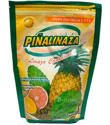 Fibra Piñalinaza (linaza Canadiense) Piña 470gr. 3 Pzas