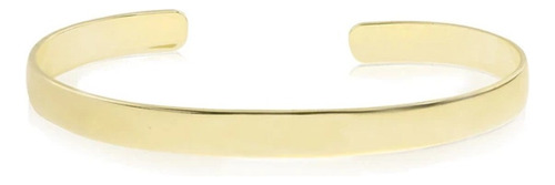 Bracelete Bia Folheado A Ouro 18k Liso Piuka Comprimento 6 Cm Cor Dourado Diâmetro 6  