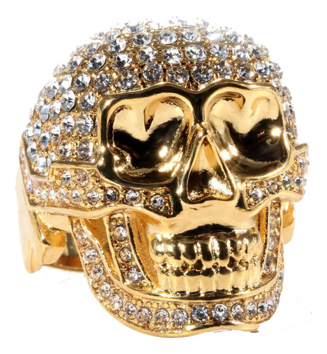 Anillos De Oro Con Forma De Calavera Helada Para Hombres