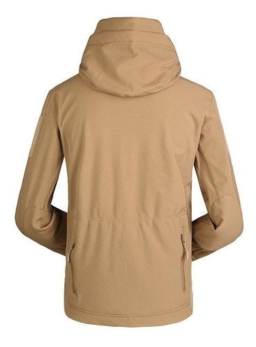 Campera Tactica Militar Softshell Beige Caza Trekking