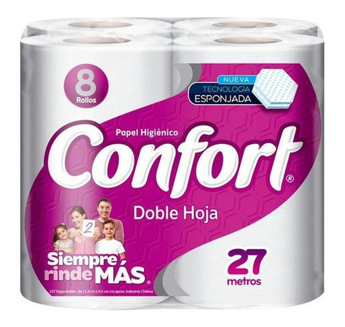 Papel Higiénico Confort 8 Un 27 Mt