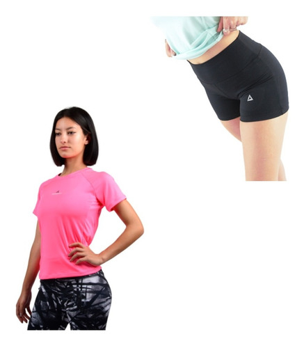 Conjunto! Remera Mujer Lycra Fu +calza Corta Cuot S Int