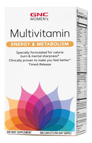 Multivitamínico Mujer Gnc Energía & Melatoblismo 180 Caplets