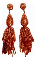 Comprar Joyas\u002Faretes Largos Mostacillas Naranja Ocre Isadora