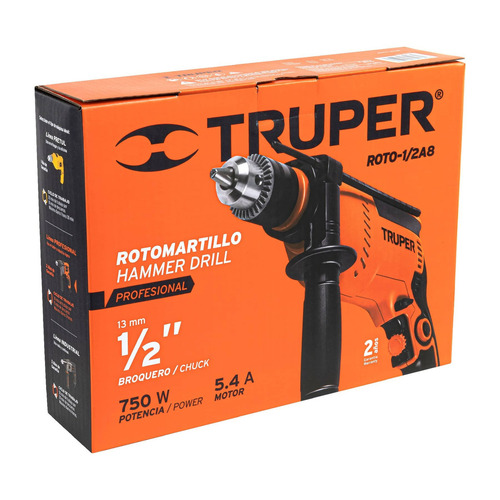 Rotomartillo 1/2', Profesional, 750 W, Truper, 14658