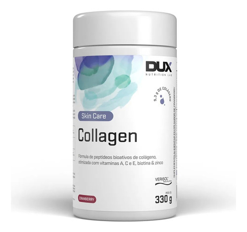 Collagen - Colágeno Hidrolisado Verisol Dux Nutrition - 330g Sabor Cranberry