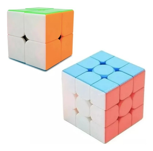 Cubo Magico Pack 3x3 + 2x2 Combo 2 En 1 Unica Estructura