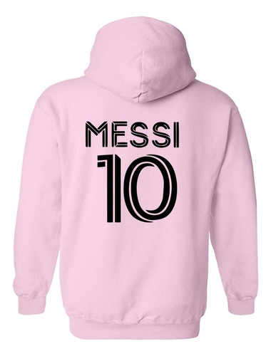 Poleron Estampado Messi Miami Futbol Fan Hombre Adelante Atras 10  Goat Canguro Con Capucha 