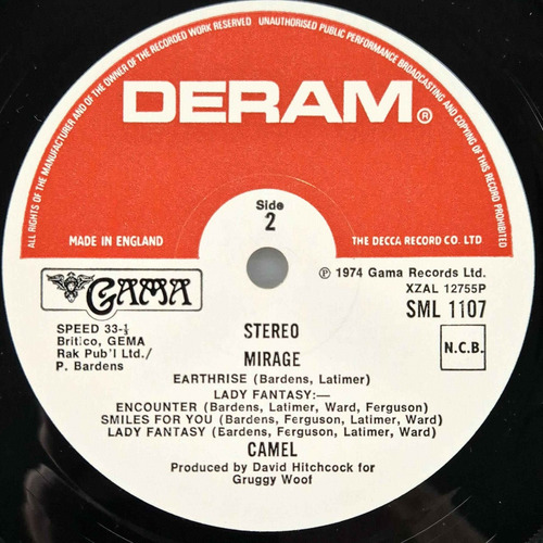 Camel - Mirage (1974) 1era Ed Inglesa Vinilo Estándar (Usado)