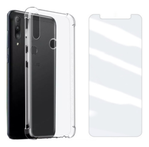 Capa Para Asus Zenfone Max Pro M1 Zb601kl + Pelicula Vidro Cor Transparente Liso