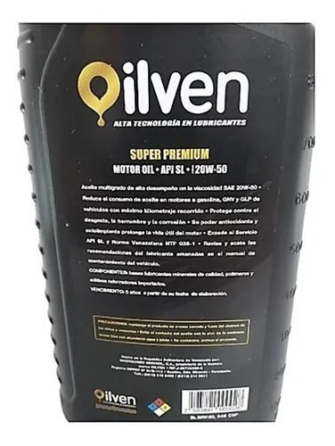 Aceite Oliven Super Premium  20w50 Mineral 