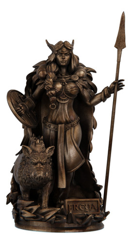 Estátua Imagem Freya Mitologia Nórdica - Versão Heróica Cor Cor Cobre Antigo