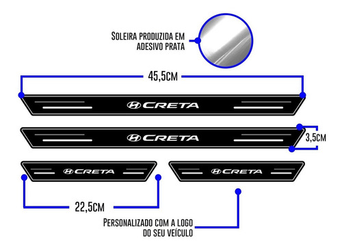 Imagem 5 de 7 de Kit De Porta Resinada Hyundai Creta 2018 2019 2020 2021 2022