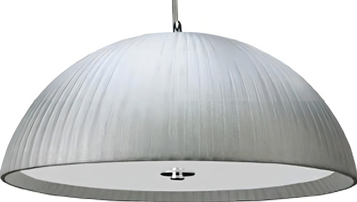 Pendente Lustre Arges Tecido Prata Para Led 80 Cm