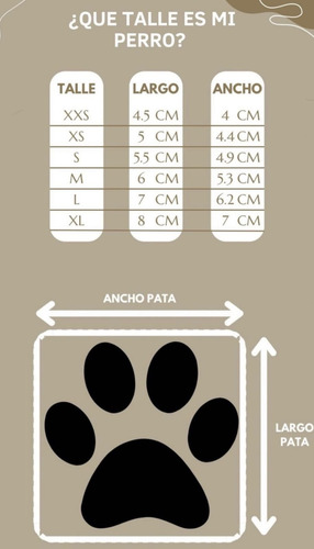 Botitas Zapatos Para Perros Mascotas Zapatillas Beige S