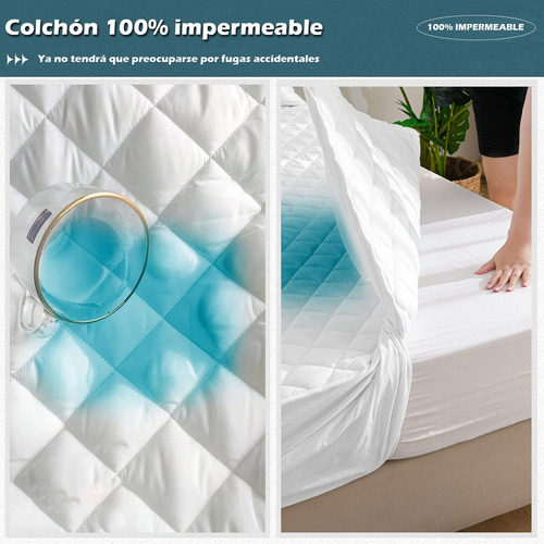 Protector Universal Para Colchón100%impermeable Transpirable Azul Matrimonial
