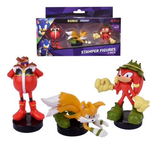 Pack 3 Figuras Timbre De 7 Cms Sonic - Tails