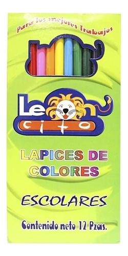 Lápices De Colores Escolares Leoncito 12 Piezas