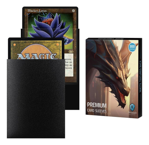 Mangas De Cartas Katomula 300ct Negras Texturizadas