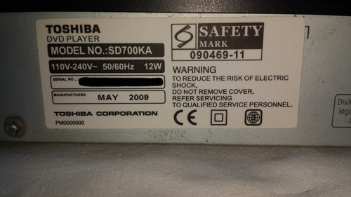 Imagen 4 de 10 de Dvd Toshiba Sd-700ka