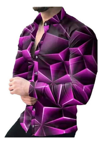 Ff Camisa Manga Larga Estampada Informal For Hombre
