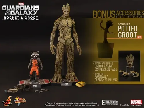 Hot Toys Rocket E Groot Vingadores 1/6 Guardioes Galaxia