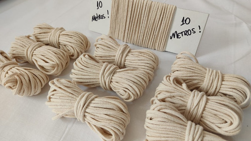 Imagem 3 de 4 de Corda Cordão Fio 3mm Cru Algodão - 10m - Macramê Artesanato