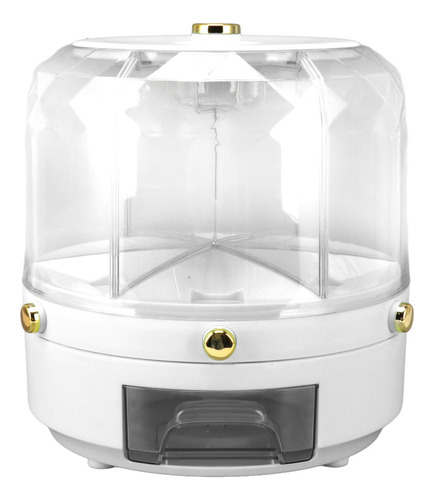 Caja De Almacenamiento De Granos Giratoria Blanca De 6 Kg
