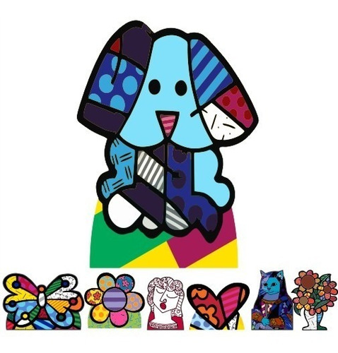 Imagem 2 de 4 de Kit 7 Romero Britto Arte Totem Display Centro Chão 88cm