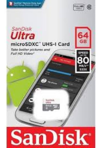 Cartão De Memória Sandisk Sdsquar-064g-gn6ma Ultra A1