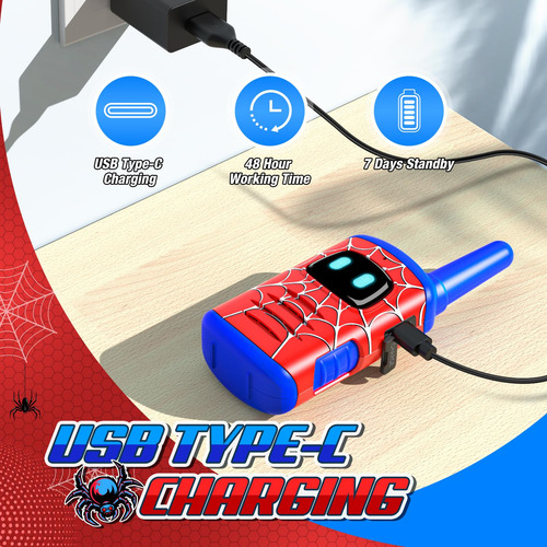 Walkie Talkies 2 Radios Araña Rojo Niños Regalo Navidad