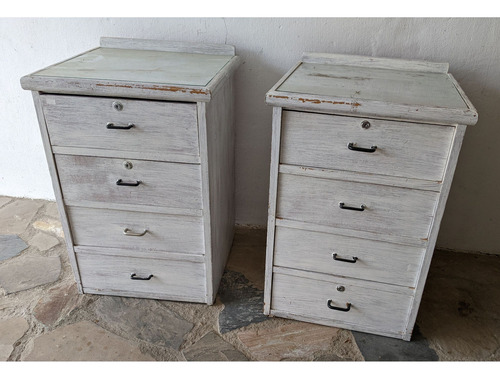 Mueble Cajonero Rustico Madera Patinada Organizador 4 Caj. (Usado)