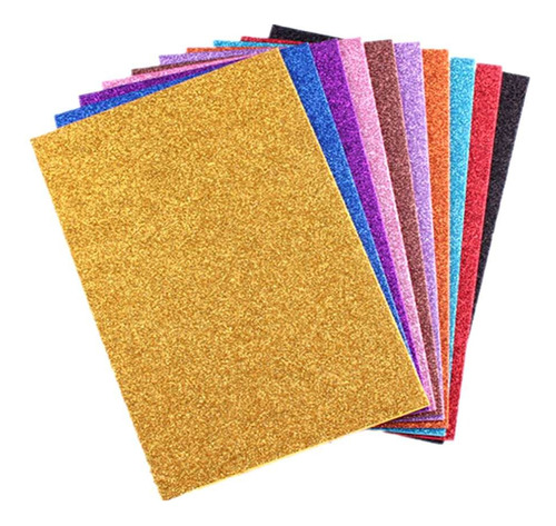 Eva Com Glitter 40x60 Kit Com 50 Folhas Coloridas Sortidas