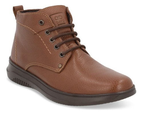 Bota 15881pr Piel Natural Sin Tacon Liso Ojal Metal Cosido