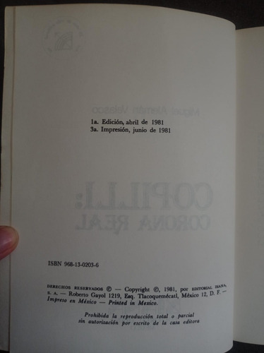 Copilli: Corona Real - Miguel Alemán Velasco (Usado)