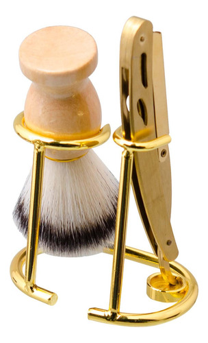 Kit De Barbear Molhado Ferramenta De Limpeza De Barbear Ouro