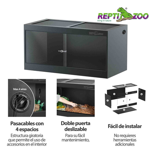 Reptizoo Terrario Grande Reptiles 180 L, Plástico Térmico