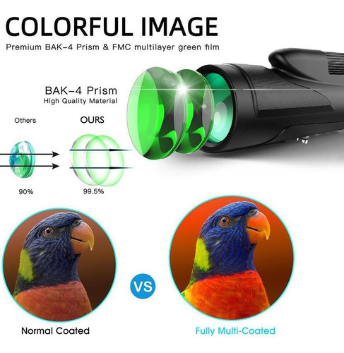 Telescopio Monocular De 12x50 Hd Trípode De Zoom De Teléfono