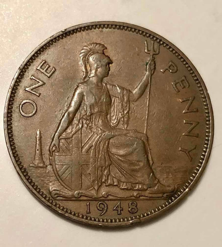 Moneda 1 Penique Georgius  Vi - 1948 - Reino Unido