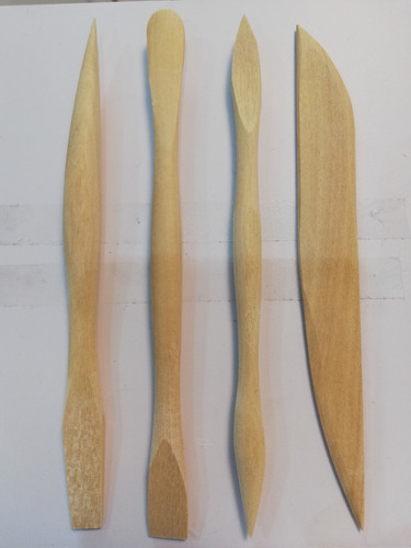 Estecas De Madera Stassen Juego Por 4 Un.  S.401 Largo 15cm