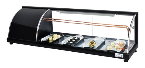 Vitrine Refrigerada Alfa Preta - Sushi 1,30m Omega