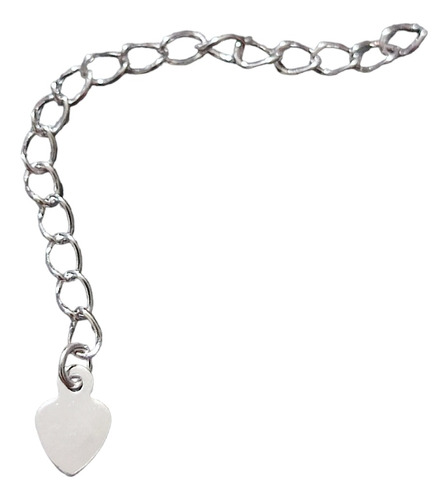 Extensor Para Cadena O Pulsera 5cm Corazon Plata Ley 925