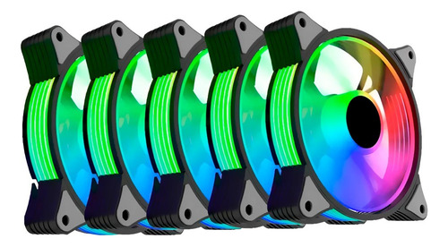 Cooler Fan Para Gabinete Aigo Ar12 Pro 5 Em 1 Rgb