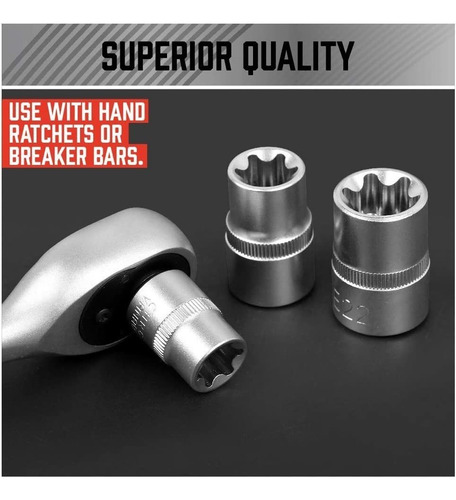 Juego De Dados De Estrella E-torx Hembra, 14 Piezas