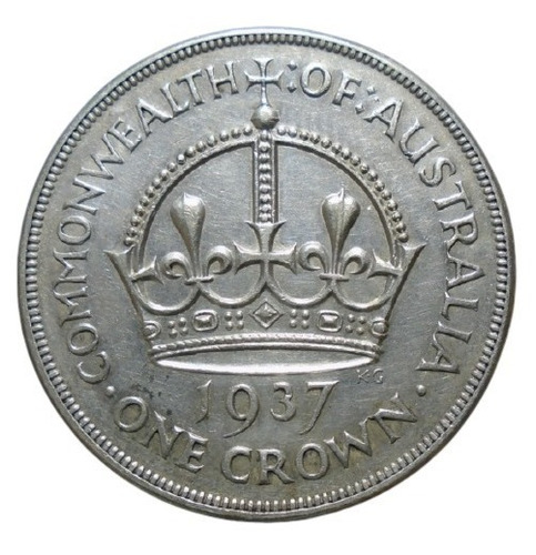 Australia 1 Crown 1937 Conmemorativa Plata Ley 0.925