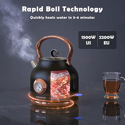 Nessgraim Hervidor Eléctrico Retro, Hervidor De Té