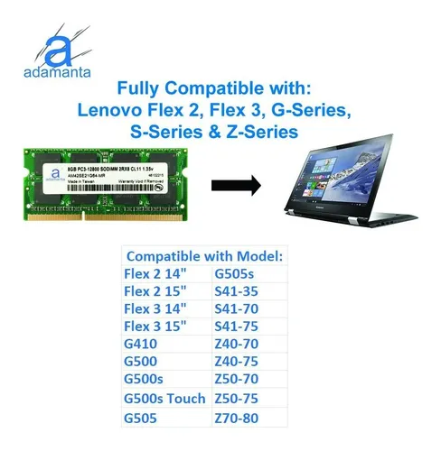 Memoria Ram 8gb Ddr3 1600mhz Pc3l-12800 Sodimm Adamanta