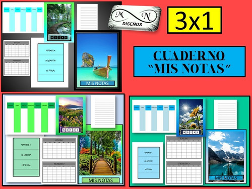 Agenda/cuaderno Mis Notas.perpetua.pdf.3x1.imprimible.a5. K2