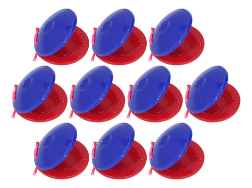 10 Peças De Castanha Infantil Finger Castanet Blue Red Plast